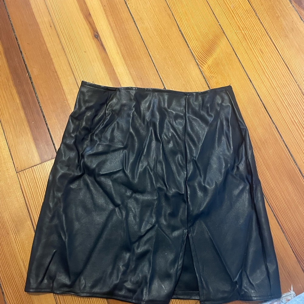 Windsor Black Faux Leather Mini Skirt